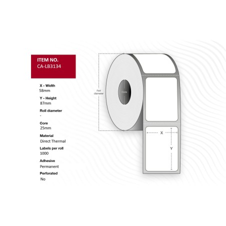 Capture Label 58 x 87mm, Core 25mm, (CA-LB3134-TC)